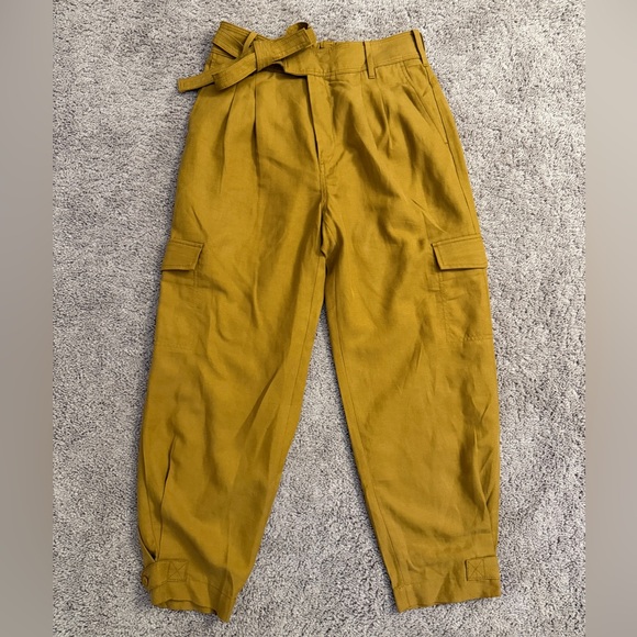 Banana Republic Pants - Banana Republic Cargo Pants Women size 6 Mustard Yellow High Waist Pants